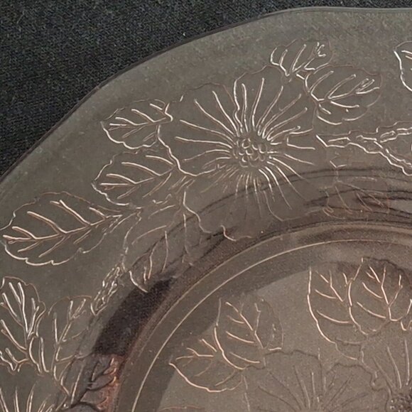 Depression Glass MacBeth Evans Set of 2 Luncheon Plates Dogwood Apple Blossom - Picture 6 of 7